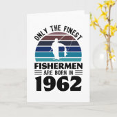 Carte Pêcheurs nés en 1962 60e anniversaire Cadeaux de p (Fleur jaune)