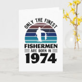 Carte Pêcheurs nés en 1974 50e anniversaire Cadeaux de p (Fleur jaune)