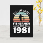 Carte Pêcheurs nés en 1981 40e anniversaire de pêche cad (Fleur jaune)