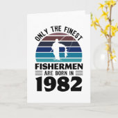 Carte Pêcheurs nés en 1982 40e anniversaire Cadeaux de p (Fleur jaune)