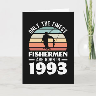 Carte Pêcheurs nés en 1993 30e anniversaire de pêche cad