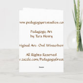 Carte PedagogyGreetings : Winterberry de hibou (Dos)