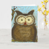 Carte PedagogyGreetings : Winterberry de hibou (Fleur jaune)