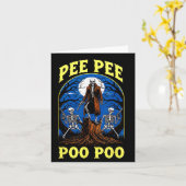 Carte Pee Pee Poo Poo Drôle Skeleton Halloween (Fleur jaune)