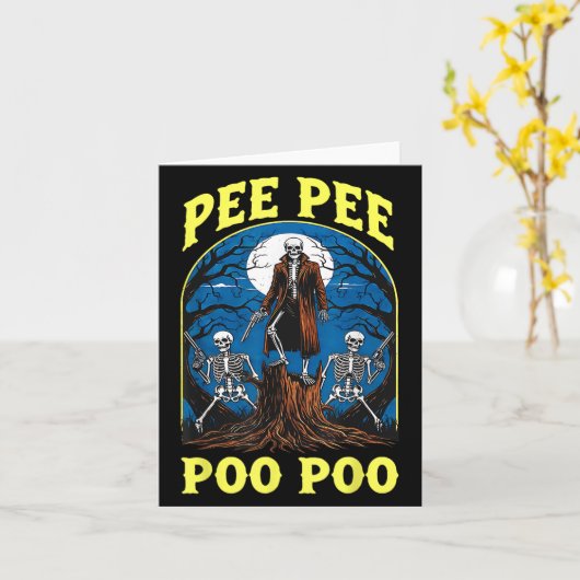 Carte Pee Pee Poo Poo Maudit Mème Génération Z Drôle Squ (Fleur jaune)