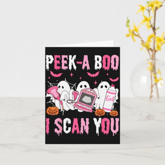 Carte Peek A Boo I Scan You Soky Sonographer Ultrasound (Fleur jaune)