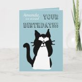 Carte Peekaboo Kitty Chat couvert les yeux Anniversaire (Devant)