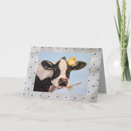 Carte Peep et vache à points (Devant)