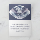 Carte Pégase Blanc Ailes au Clair de Lune Rêve Céleste (Intérieur)