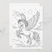 Carte Pegasus | Colorez votre propre salutation (Devant / Derrière)