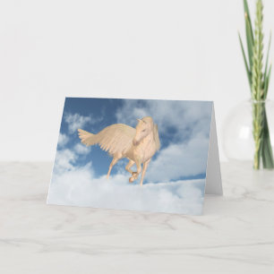 Carte Pegasus regardant vers le bas par des nuages
