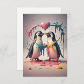 Carte peindre des pingouins (Devant / Derrière)