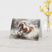 Carte Peindre Un Cheval Qui Traverse L'Eau (Fleur jaune)