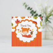 Carte Peint à la main Automne Adorable fille Merci (Debout devant)