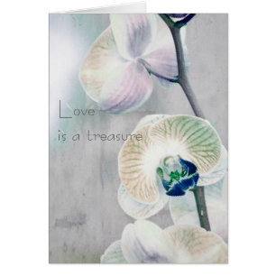Carte peinte d'amour d'orchidée
