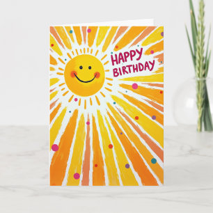 Carte Peinte Soleil Sourire