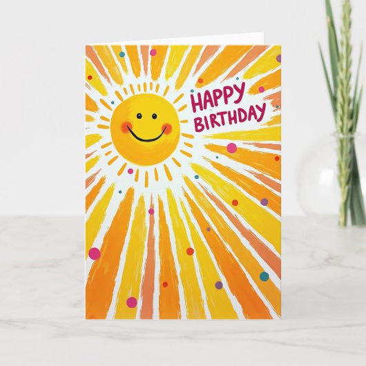 Carte Peinte Soleil Sourire (Devant)