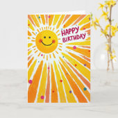 Carte Peinte Soleil Sourire (Fleur jaune)