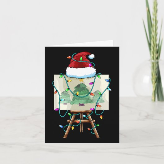 Carte Peintre de Noël Design Père Noël Xmas Peintre Arti (Devant)