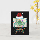 Carte Peintre de Noël Design Père Noël Xmas Peintre Arti (Fleur jaune)