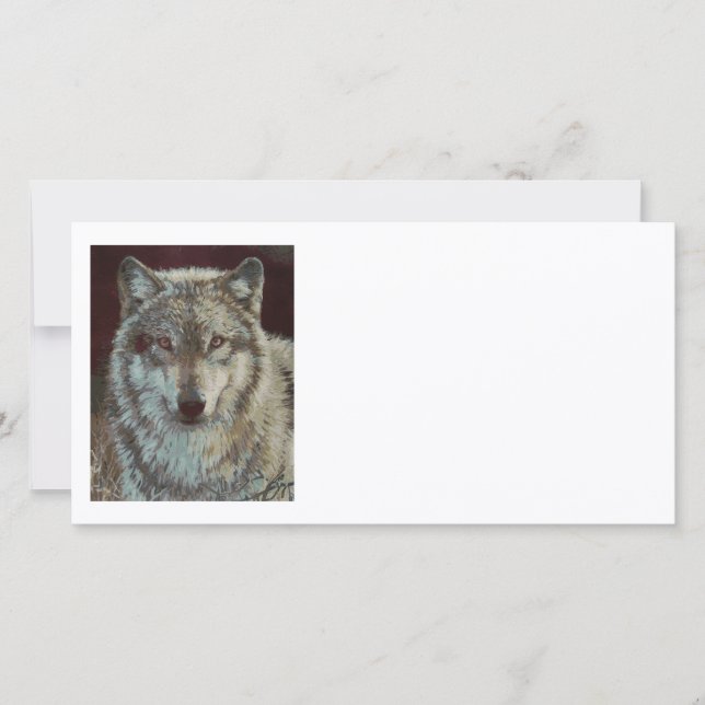 Carte Peinture à la main de loup (Devant)