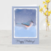 Carte Peinture à la souris - Oiseau original (Fleur jaune)