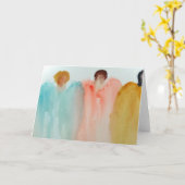 Carte Peinture à l'aquarelle de 3 anges, figures ou femm (Fleur jaune)