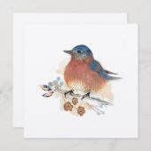 Carte Peinture à l'aquarelle de Bluebird (Devant / Derrière)