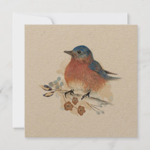 Carte Peinture à l'aquarelle de Bluebird