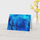 Carte Peinture à l'encre à l'alcool holographique de l'o (Fleur jaune)