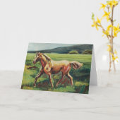 Carte Peinture à l'huile de cheval de Trot vide (Fleur jaune)