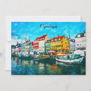 Carte Peinture à l'huile de Copenhague sur le front de m