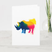 Carte Peinture à Spray colorée Rhinoceros Silhouette (Devant)