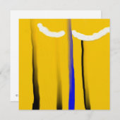 Carte peinture Abstraite jaune bleu noir blanc (Devant / Derrière)