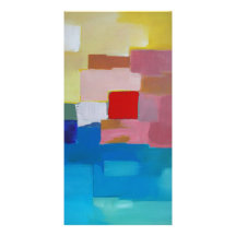 Peinture Abstraite Mer / Île / Ciel - Carré rouge