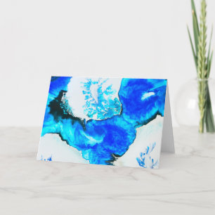 Carte Peinture abstraite sauvage d'encre d'argent et