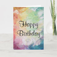 Peinture Abstraite texturée épaisse Joyeux anniver