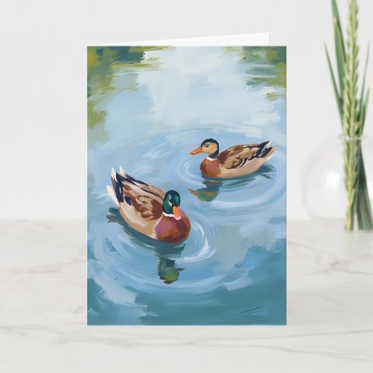 Carte Peinture aquarelle de l'étang aux canards (Devant)