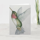 Carte Peinture aquarelle élégante de colibri - Art oisea (Devant)