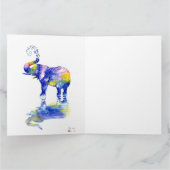 Carte Peinture aquarelle éléphant heureux (Intérieur)