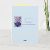 Carte Peinture aquarelle Iris fleur violette art floral (Dos)