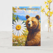 Carte Peinture Bear Daisy Meadow 5e Mariage Anniv. (Fleur jaune)
