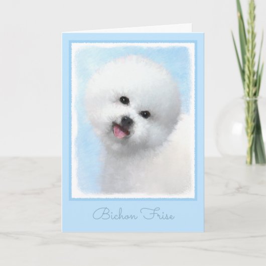 Carte Peinture Bichon Frise - Cute Original Chien Art (Devant)