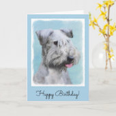 Carte Peinture Cesky Terrier - Cute Original Chien Art (Fleur jaune)