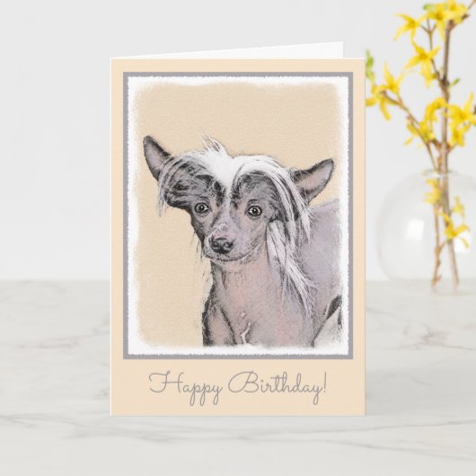 Carte Peinture Chinoise sans cheveux peint art original (Fleur jaune)