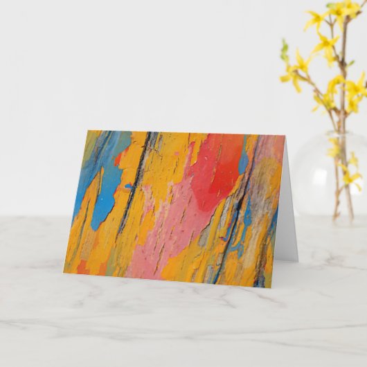 Carte Peinture colorée (Fleur jaune)