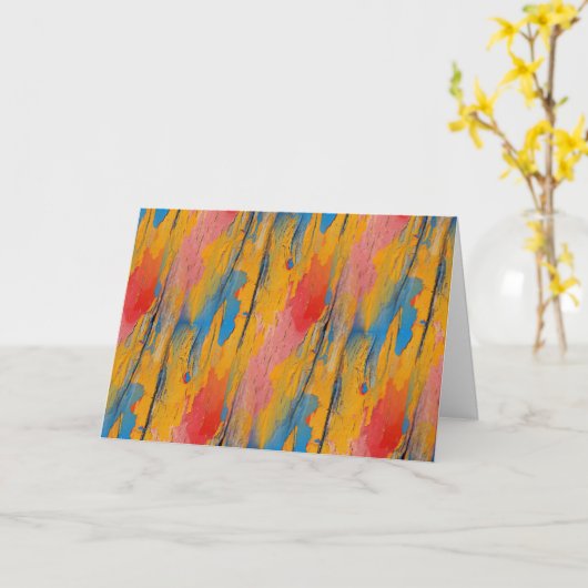 Carte Peinture colorée (Fleur jaune)