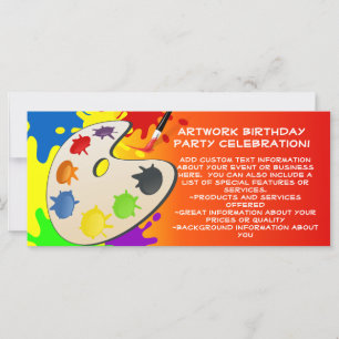 Carte Peinture colorée Palette Art Peinture Anniversaire