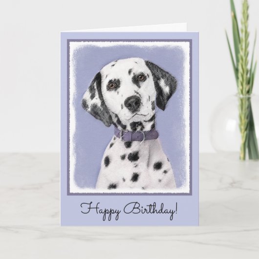 Carte Peinture Dalmatienne - Cute Original Chien Art (Devant)