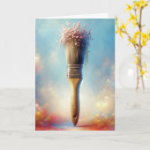 Carte Peinture d'anniversaire avec le souffle du bébé (Fleur jaune)